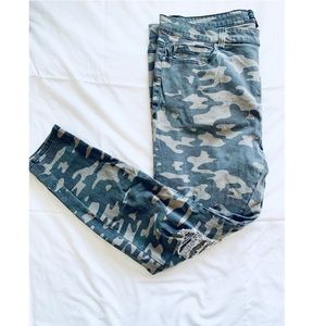 Plus size skinny camo jeans